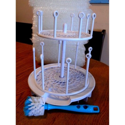 The First Years Spin Stack Baby Bottle Drying Rack & Kitchen Organizer Storage