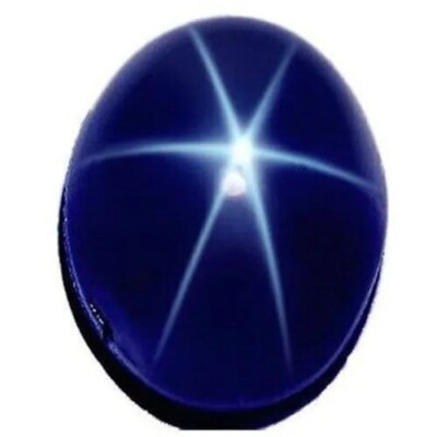 6 Rays Blue Star Sapphire 10X14 MM Oval Cabochon 1 Piece Loose Gemstone