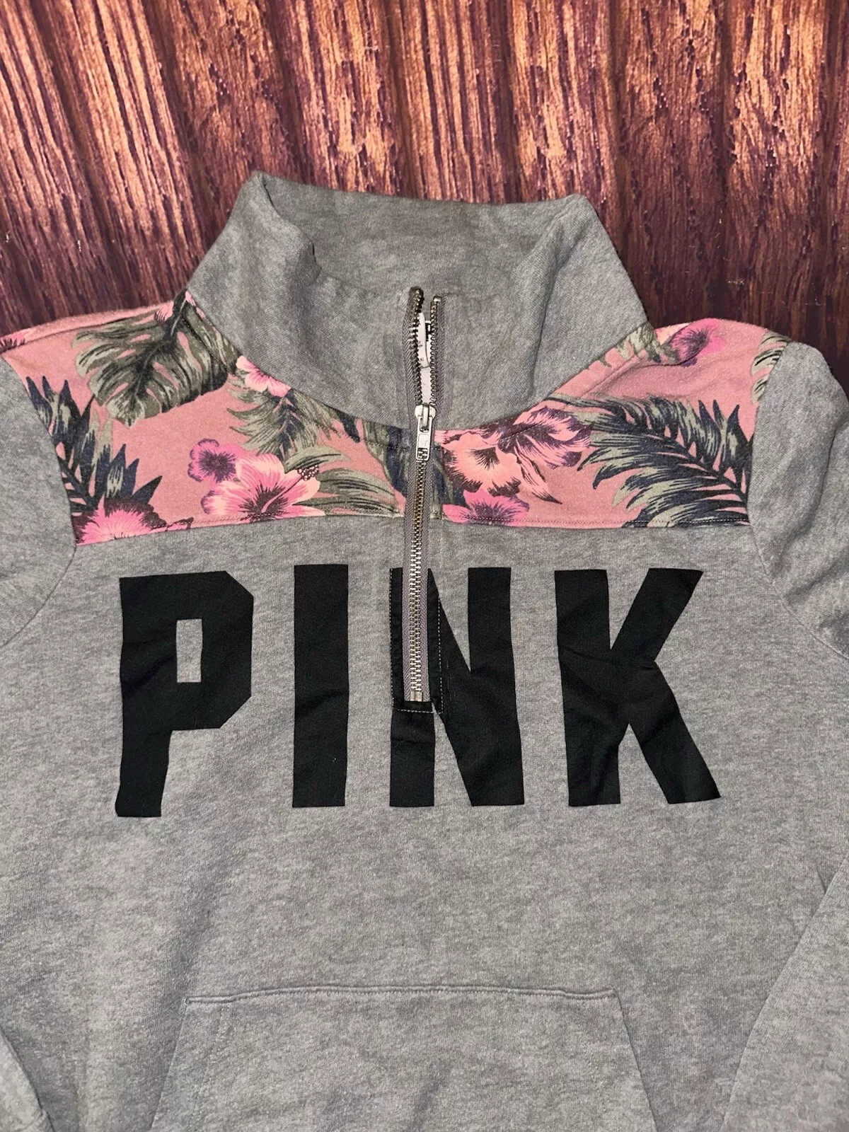 victoria-secret-vs half zip tropical dog logo hoodie