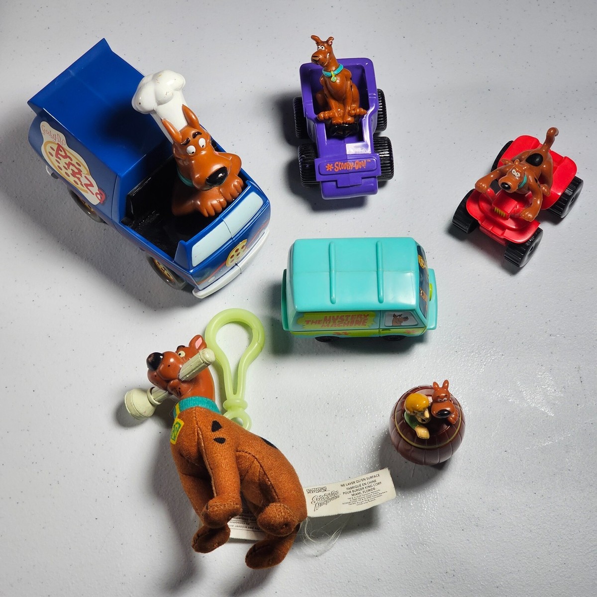 Lot of Vintage Scooby Doo Toys Pizza Van Mystery Machine Shaggy