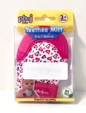 Teethee Mitt - pbnj baby - Pink - BPA Free - Designed for Easy Teething