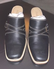 Markon Women  s Slip On Mules Chunky Heels Size 8M