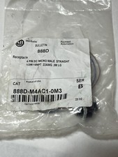ALLEN BRADLEY, 888D-M4AC1-0M3, 4 PIN, MALE STRAIGHT CONNECTOR