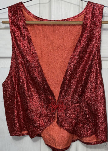 Adult Size Sparkly Red Vest - Costume, Parade, Performance