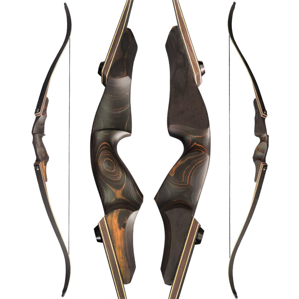 60" Takedown Recurve Bow 25-60lbs Wooden Riser Archery American Hunting Target