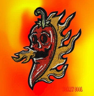 New Chili Pepper Fire Flames Colorful Embroidered Biker Iron On Patch