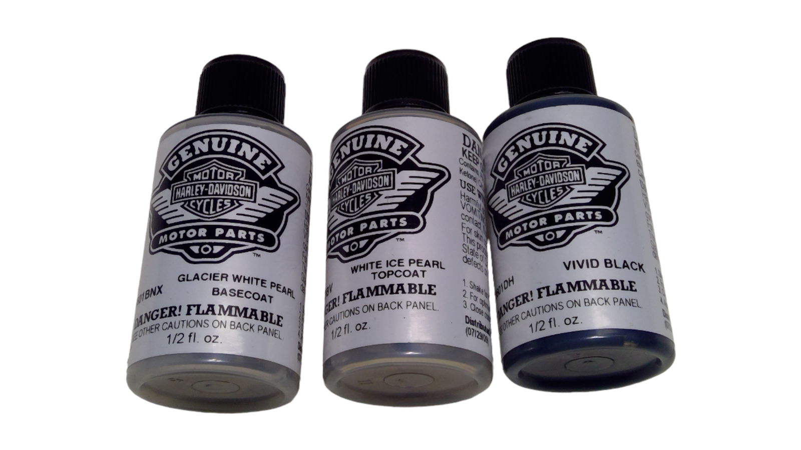 OEM 94723 HarleyDavidson TouchUp Paint White Ice / Black Ice for