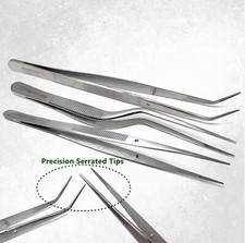 3 Pcs Scientific 6" Precision Lab Tweezers/Forceps Straight Slender Fine Point