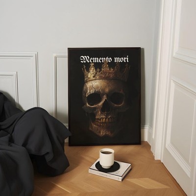 Memento Mori Print | Stoicism Art | Stoic Poster | Latin Quotes Wall Art