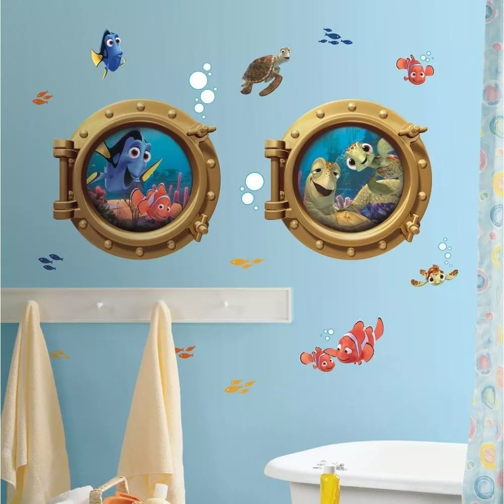 Giant Disney FINDING NEMO 19 BiG WALL DECALS Kids Bathroom Stickers Room Decor