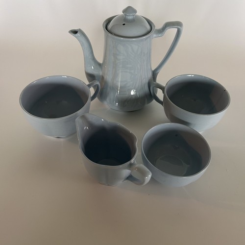Vintage Johnson Bros GreyDawn Hellblau 6" Teekanne, Tassen, Milchkännchen/Zuckerdose - Bild 2 von 11