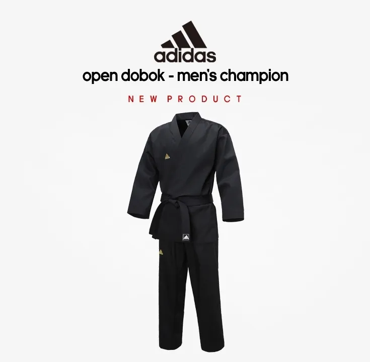 Cualquier salir Nuclear Adidas ADI-OPEN Dobok Hombre Campeón Uniforme Negro Taekwondo Hapkido Karate  TKD | eBay