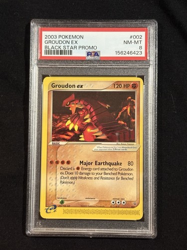 2003 POKEMON BLACK STAR PROMO #002 GROUDON EX PSA 8