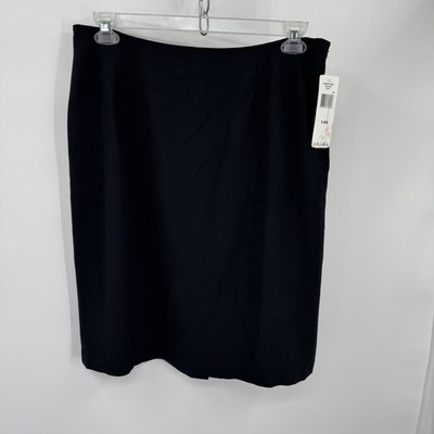 Lauren Ralph Lauren Skirt Womens 14W Black Wool Lined Classic Career Vintage USA