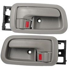 Pair of Interior Door Handles W/Bezel Light Gray for Front Left Right