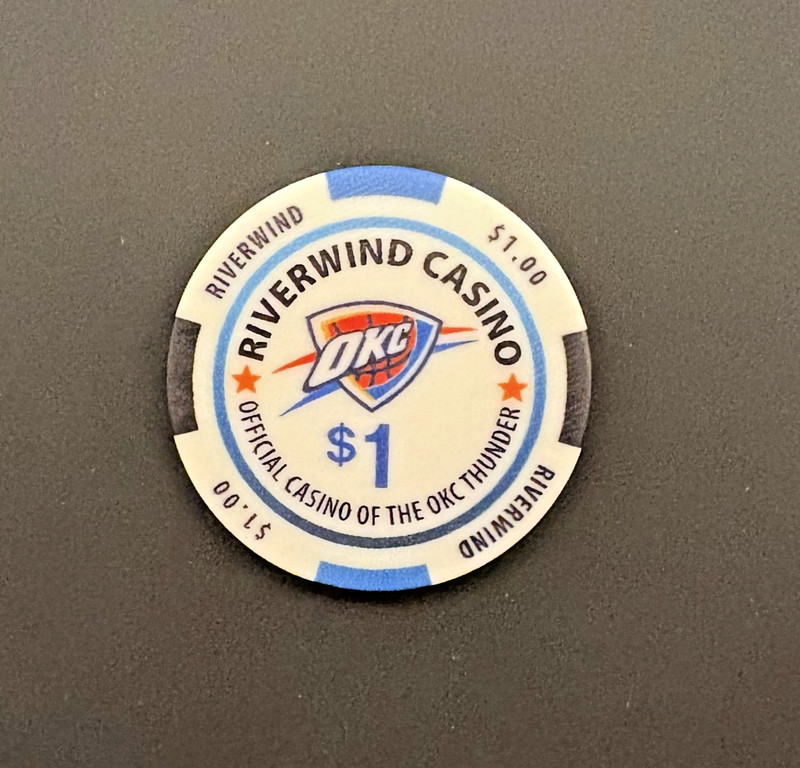 $1 casino chip Riverwind Casino Oklahoma City Thunder $1 great condition!