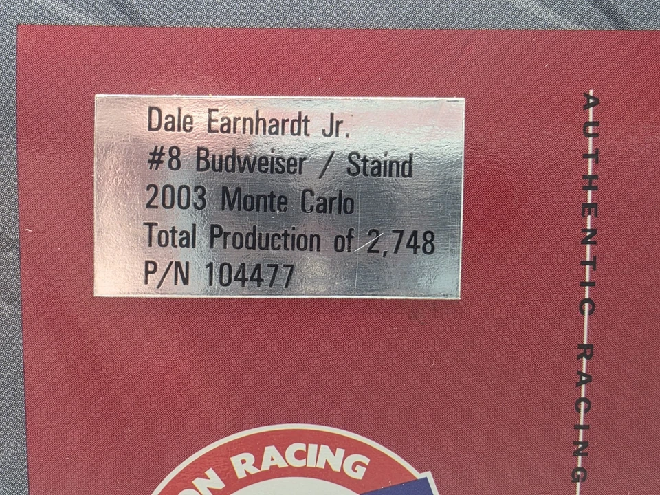 2003 Dale Earnhardt Jr #8 Budweiser Staind Monte Carlo 1:18 Scale 1 of 2,748 - Image 4 of 4