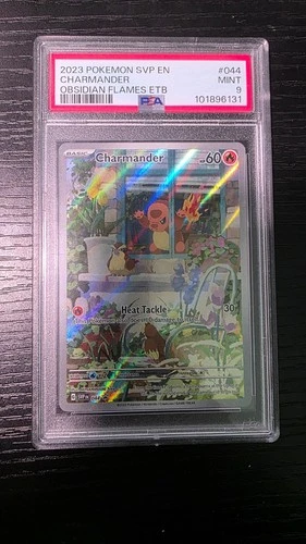 2023 POKEMON Obsidian Flames ETB BLACK STAR PROMO #044 CHARMANDER Mint PSA 9