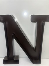 Matte Brown Metal 3D Letter N Initial 12  x9.5   Industrial Sign Wall