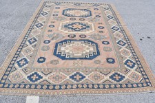 7,1x9,4 ft Rug, Vintage Turkish Rug, Blue Ori...