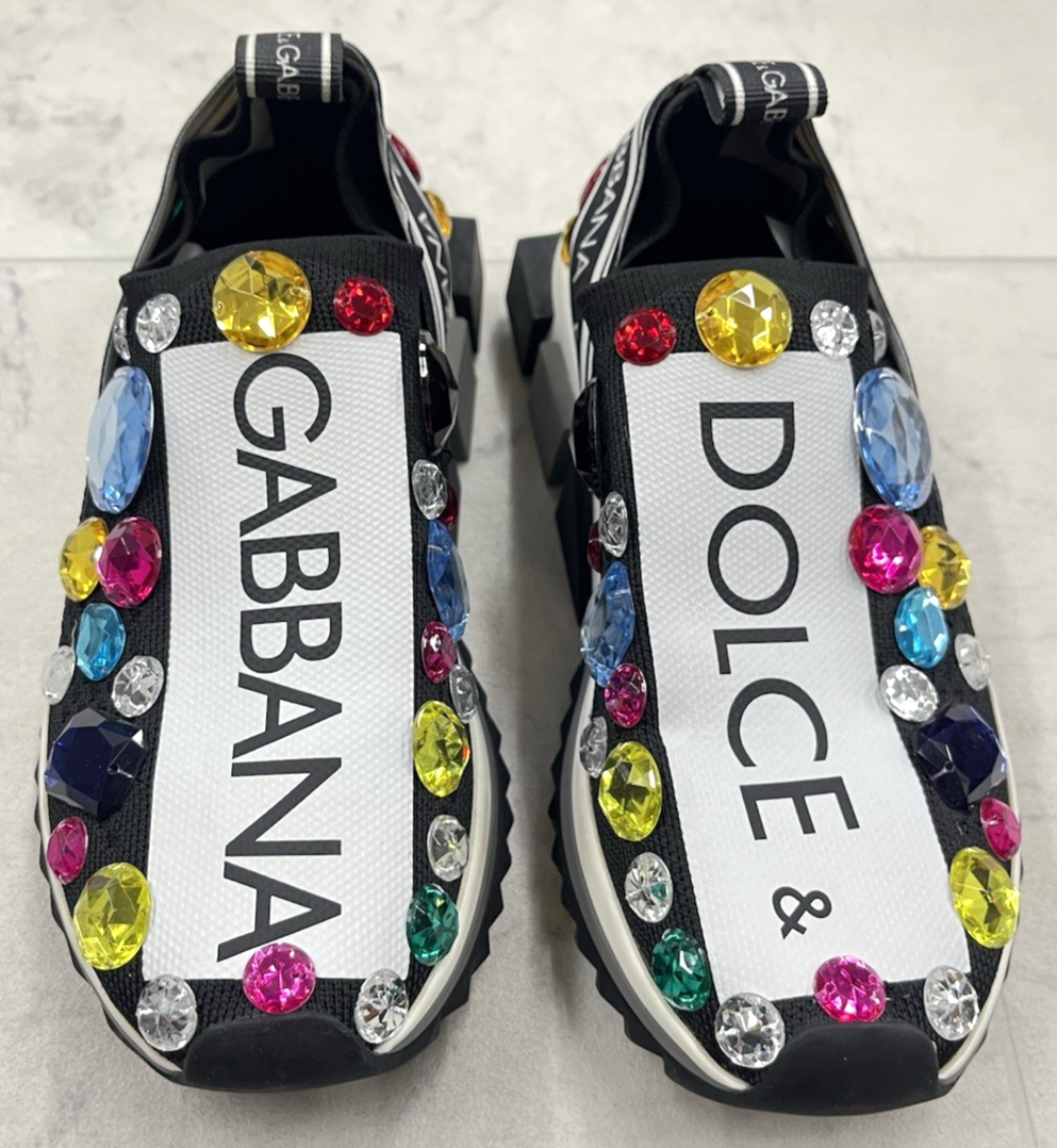 Baskets Dolce & Gabbana Sorrento Ornées De Cristaux - Taille 35 EU (US 5) - Neufes Avec Boîte