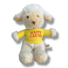 Vintage Cuddle Wit Happy Easter Plush Lamb Sheep 7  Stuffed Animal Toy