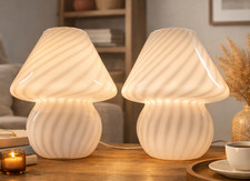 COPPIA DI LAMPADE DA TAVOLO IN VETRO DI MURANO VINTAGE    MUSHROOM GLASS LAMPS