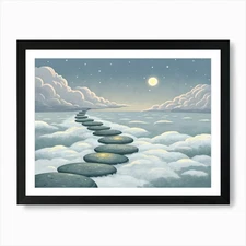 Stepping Stones To Heaven 1 Art Pri Framed Wall Art Poster Canvas Print Picture