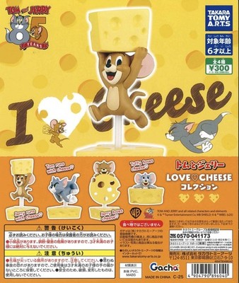 Tom and Jerry LOVE CHEESE 4 Sorten (Gacha komplett) Kapsel Takara Tomy Arts 425Y