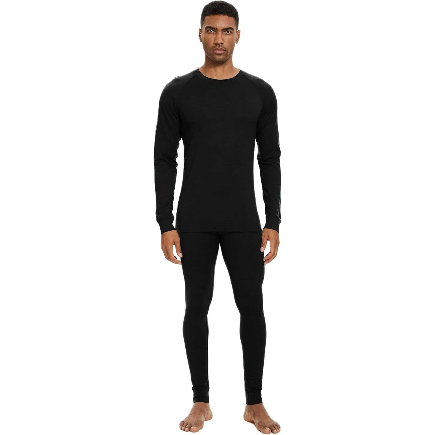 Men's 100% Merino Wool Base Layer Sets Thermal Underwear Long Johns Tops NEW SET