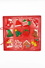 Set of 12 Small Christmas Gingerbread Ornaments. Wizardi Festive Decoration F...