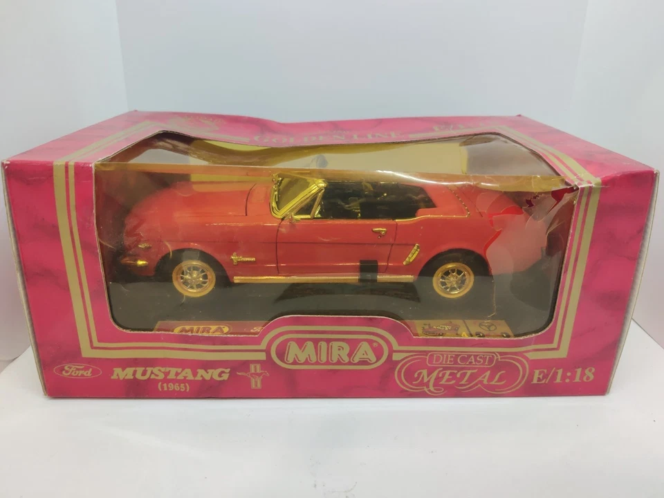 Mira Ford Mustang 1965 1:18 Die Cast Golden Line - Boîte Abîmée Voiture Neuve - Photo 2/4