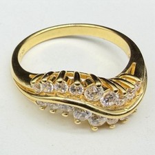 Sterling Silver 925 PAJ Marked CZ Stone Sz 9 Ring Glamorous Stones 4.6g