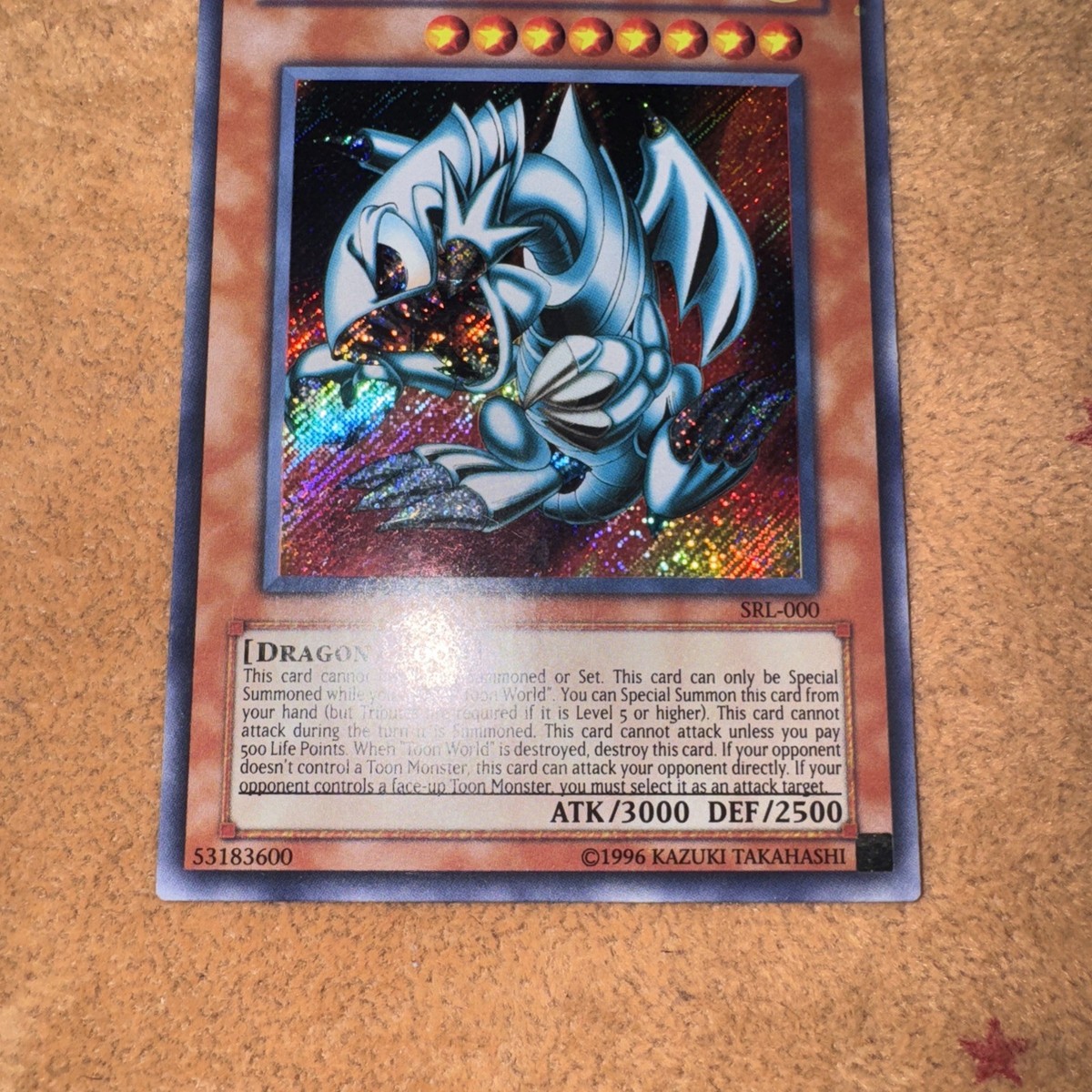 🔥ENGLISH • YUGIOH • BLUE EYES TOON DRAGON • SECRET RARE SRL-000