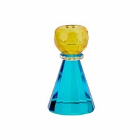 Gift Company Kerzenhalter Sari Konus, KerzenstäNder, Kristallglas, Gelb, Blau