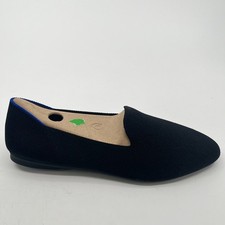 Rothy's The Loafer Womens Size 6 Black Casual Classic Knit Slip On Flats Shoes