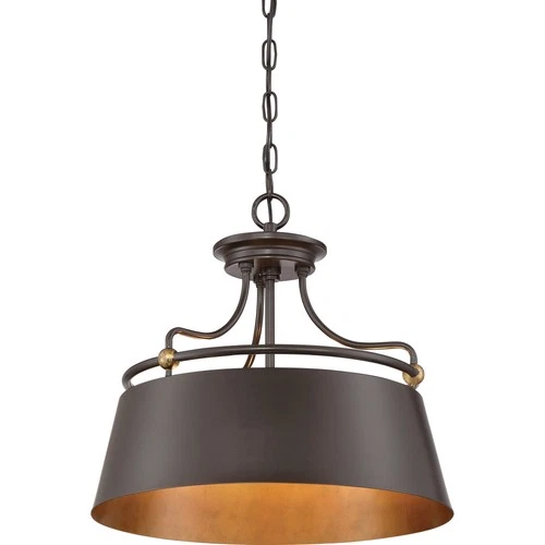 Quoizel FV2818 Bronze Fairview 3-Light 18"W Pendant With A Metal Shade - Picture 5 of 7