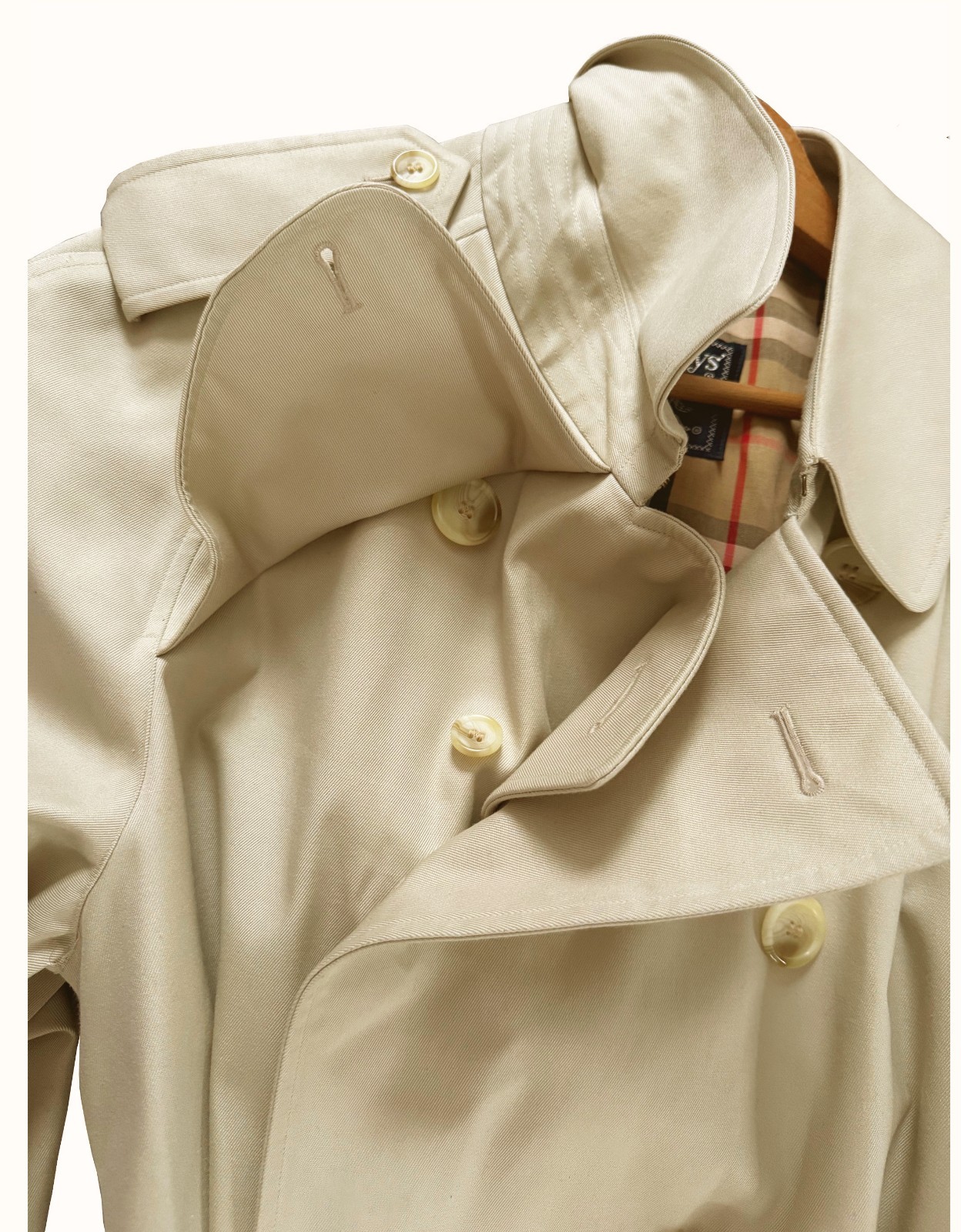 Vintage BURBERRYS Men's Trench Coat Belt Nova Check Lining Khaki 54R /US 44 Reg image 8