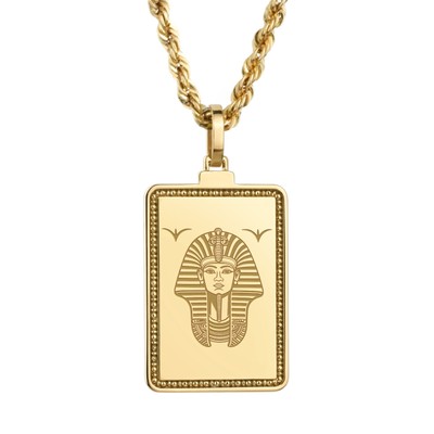 14K massiv Gold Pharao Halskette, altägyptisches Amulett, Tutanchamun Schmuck