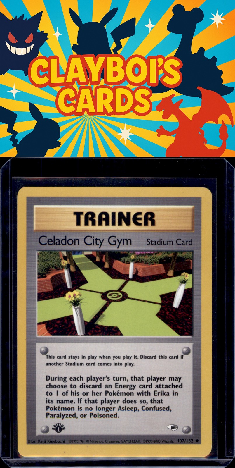 Celadon City Gym Gym Heroes Pokemon 107/132 First Edition Uncommon NM