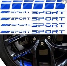 14-Piece Reflective Car Decal Sticker Set for Wheel Rim, Rear Bump Color: Blue