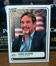 JOHN MCAFEE #9 LOOK N SEE NUMBERED INSERT 2024 DECISON TRADING CARD 12/20 MADE