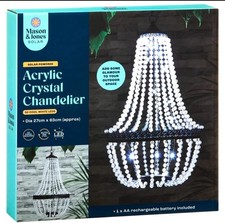 Mason & Jones Solar Powered  Acrylic Crystal Chandelier Auto On Dusk- Cool White