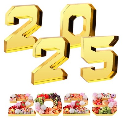 2025 Graduation Decorations Charcuterie Numbers Fillable  Anniversary Plate 4Pcs