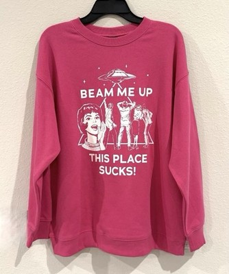 Netflix Stranger Things Women's ''Beam Me Up'' Graphic Crewneck-(XS-S-M ) NWT