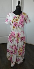Vintage REB. in J. 220 Floral Midi Dress size Large USA Made