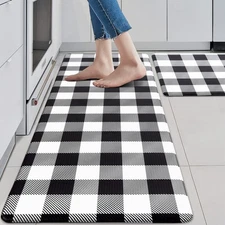 Kitchen Mats 2 PCS Anti Fatigue Kitchen Rugs Non Skid Waterproof Floor Mat