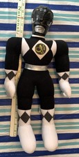 Vintage 1993 Saban Mighty Morphin Black Power Ranger 18" Plush W Plastic Head