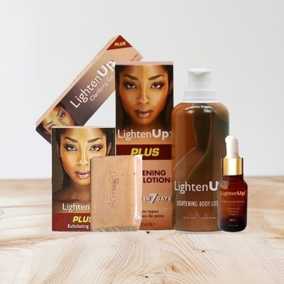 Lighten-Up Plus 4-pc Set (Lotion, Serum, Soap & Gel)