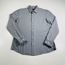 Hugo Boss Stretch Button Down Shirt Long Sleeve Gray Slim Fit Men  s Size Large